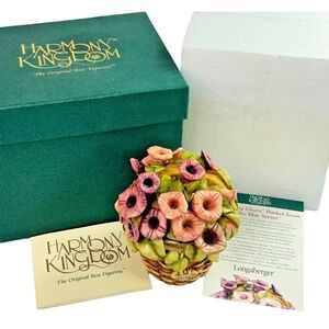 Harmony Kingdom Longaberger Morning Glory Basket Trinket Box 2000 Limited Ed